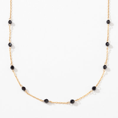 Happy Go Lucky Necklace, Golden Jet