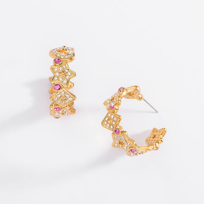 Heart Star Diamond Earrings